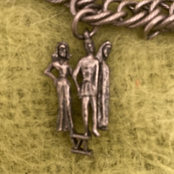 Vintage (Mid-Century) Pewter 10 Commandments Charm Bracelet - Picture 8 of 14